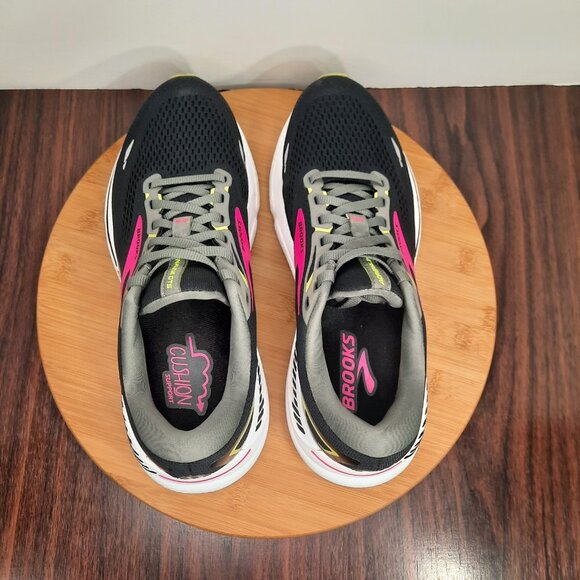 Brooks Adrenaline GTS 23 Womens Size 9.5 Shoes Black Pink White Running Sneakers - Picture 9 of 10